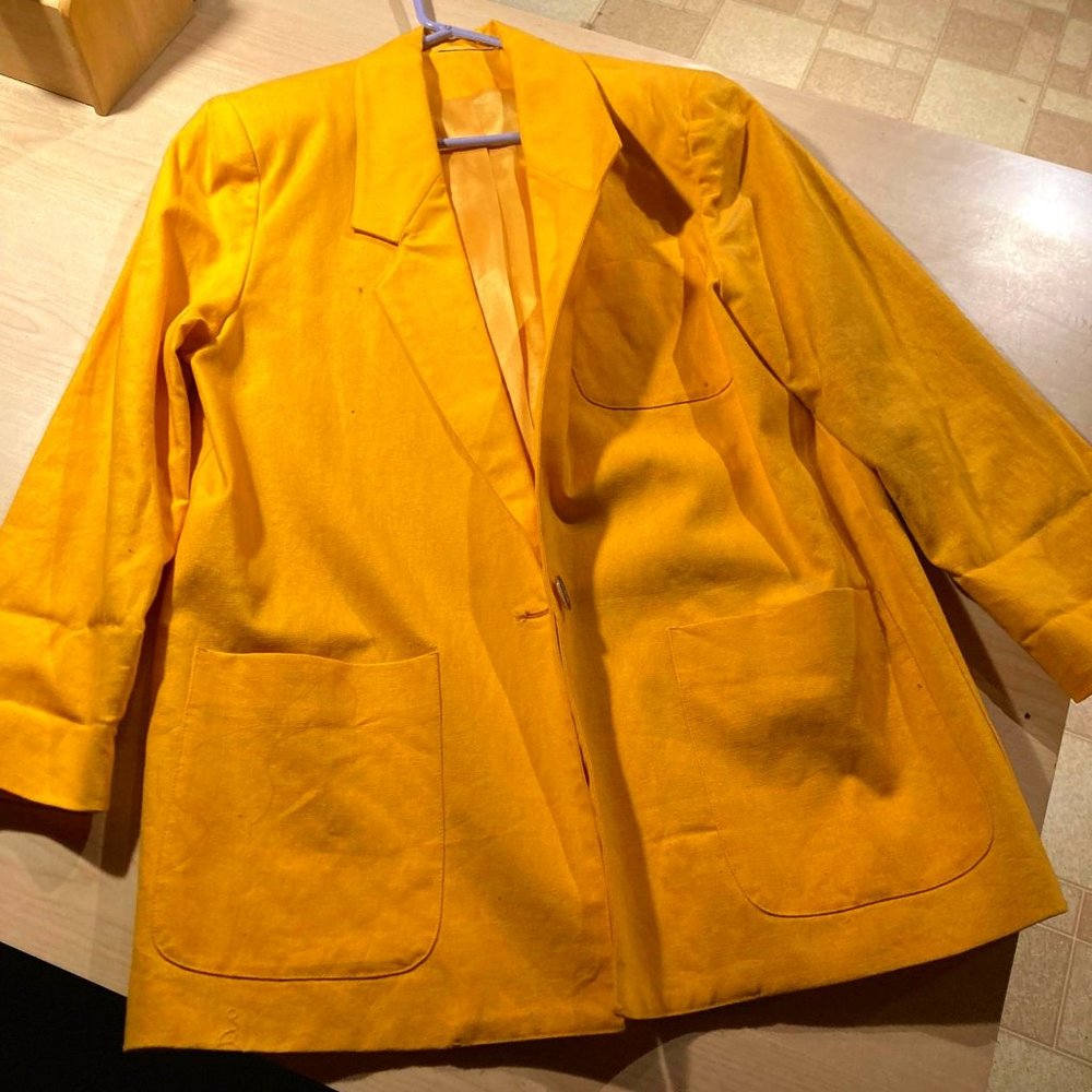 VTG Barrie Stephens  Yellow Lightweight Power Blazer Size M